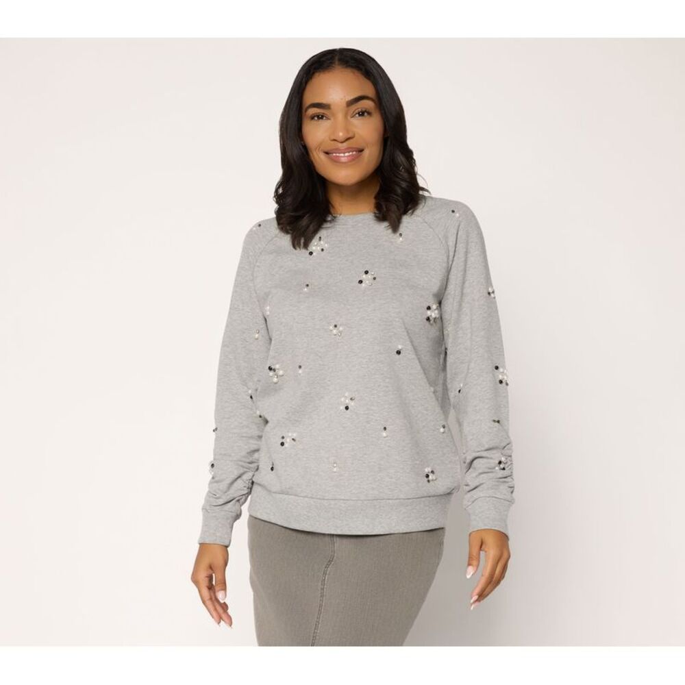 Mally Roncal Women's Top Sz XS Make Your Grey Dusk- Textured Leopard